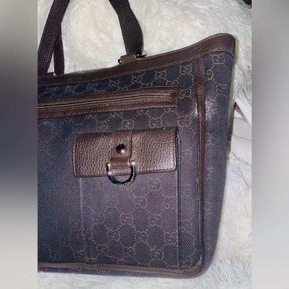 Abbey GG Canvas D Ring Pocket Tote Brown - Picture 3 of 8